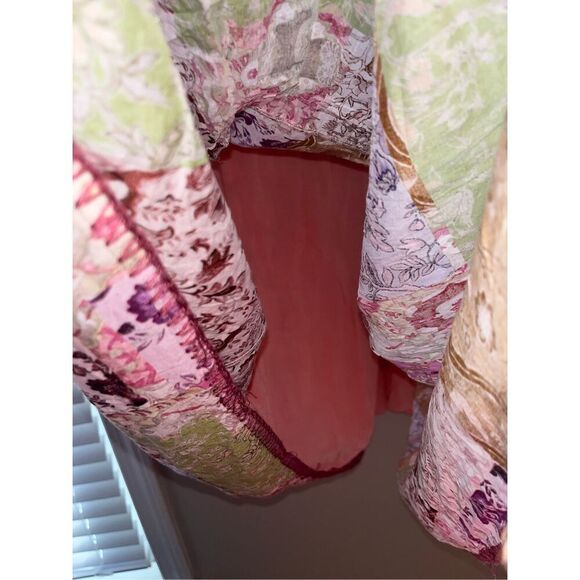 Johnny WAS River Tiered Silk-Blend Skirt Multicolor size L - Picture 4 of 6